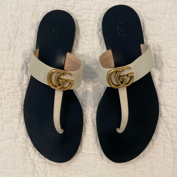 Gucci slide thong GG sandals flat - Picture 1 of 12